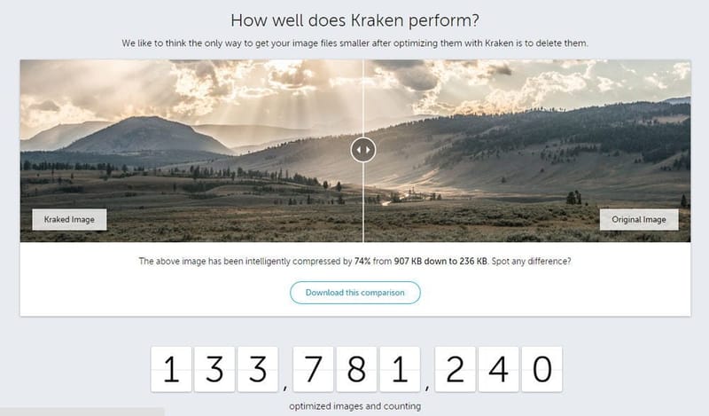Kraken.io – Dịch vụ giảm dung lượng ảnh tự động trên web tuyệt vời