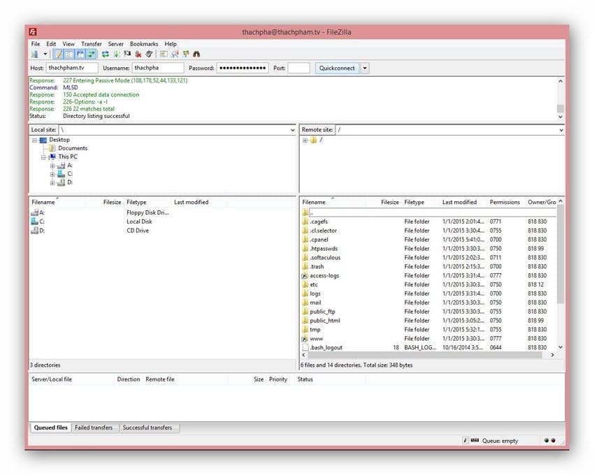 filezilla-connected