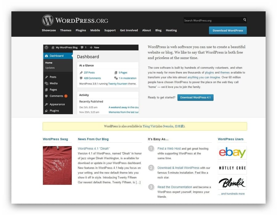 Trang chủ WordPress.Org