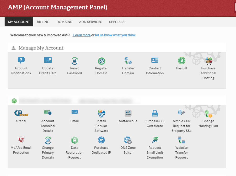 Trang quản lý thông tin khách hàng tại InmotionHosting