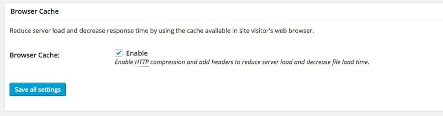 Bật gzip cho W3 Total Cache