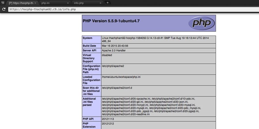 phpinfo