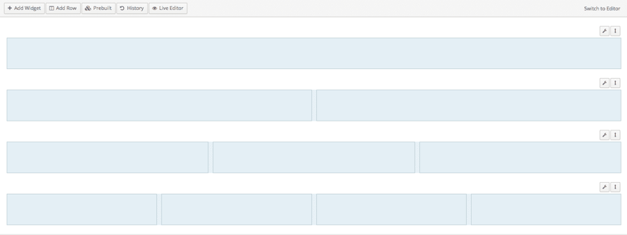 Khu vực làm việc của Page Builder by Origin Site