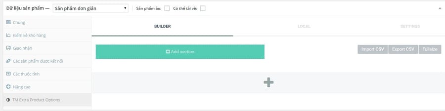 Thêm Extra Options cho sản phẩm