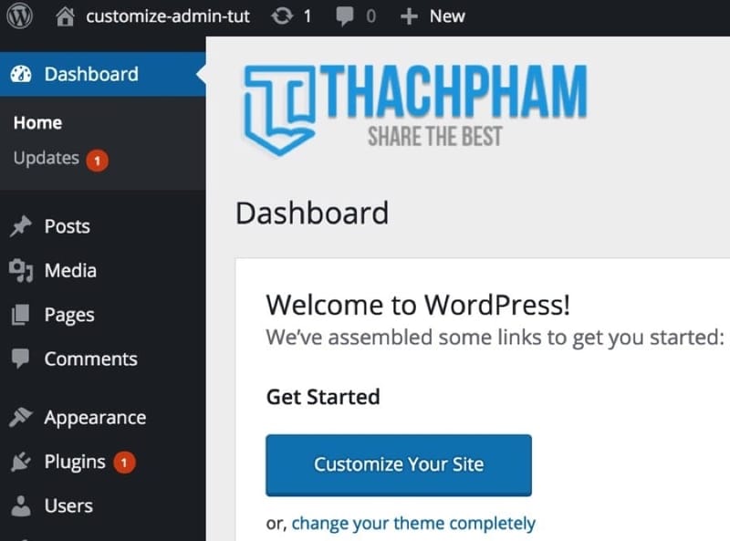 Thêm logo và sửa footer trong trang quản trị WordPress