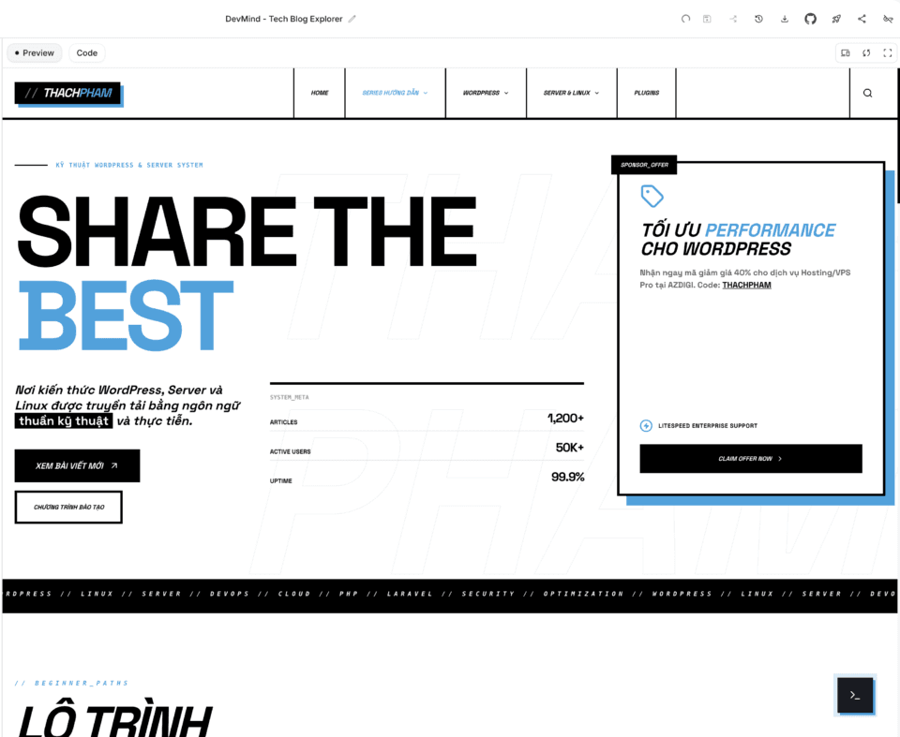 Thiết kế giao diện frontend trên Google AI Studio với ngôn ngữ tự nhiên